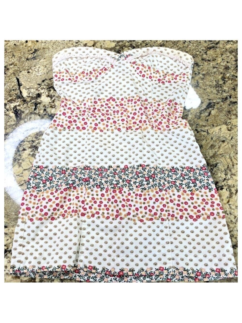 Size M Trf Zara Women’s Short Strapless Floral Dress Light Summer Playful TN